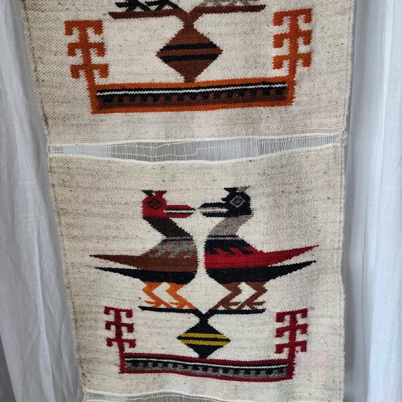 Vintage Handcrafted Woven Wool Multicolor Wall Hanging Decor - Picture 4 of 5